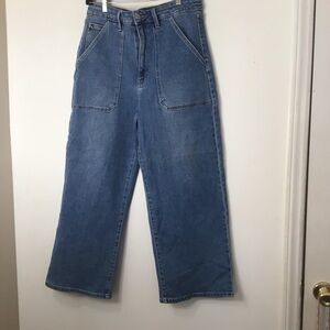 Just USA jeans women 12 barrel wide leg flare Light Blue Denim Jeans